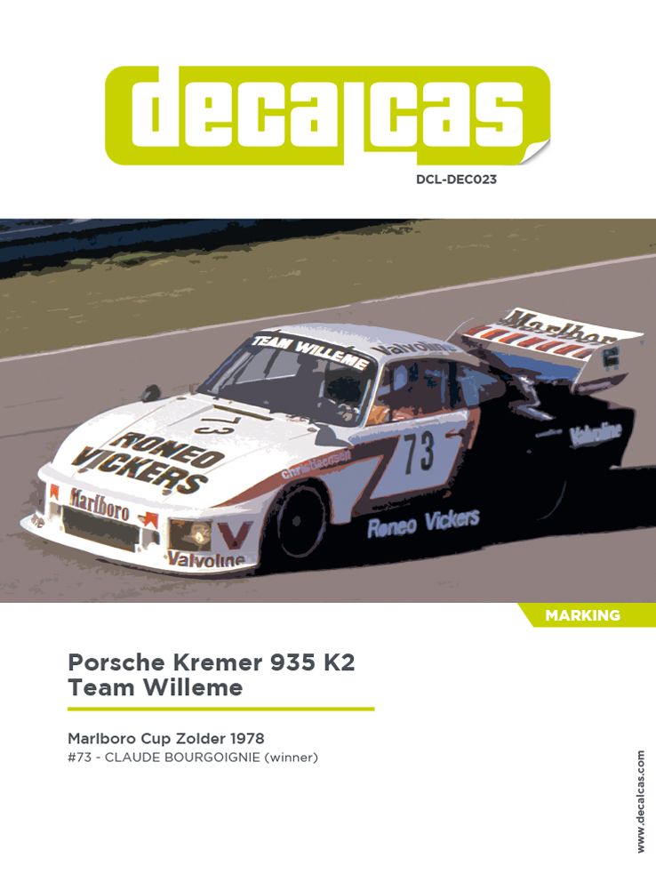 Decalcas DEC023 Porsche Kremer 935 K2 Team Willeme - 1978