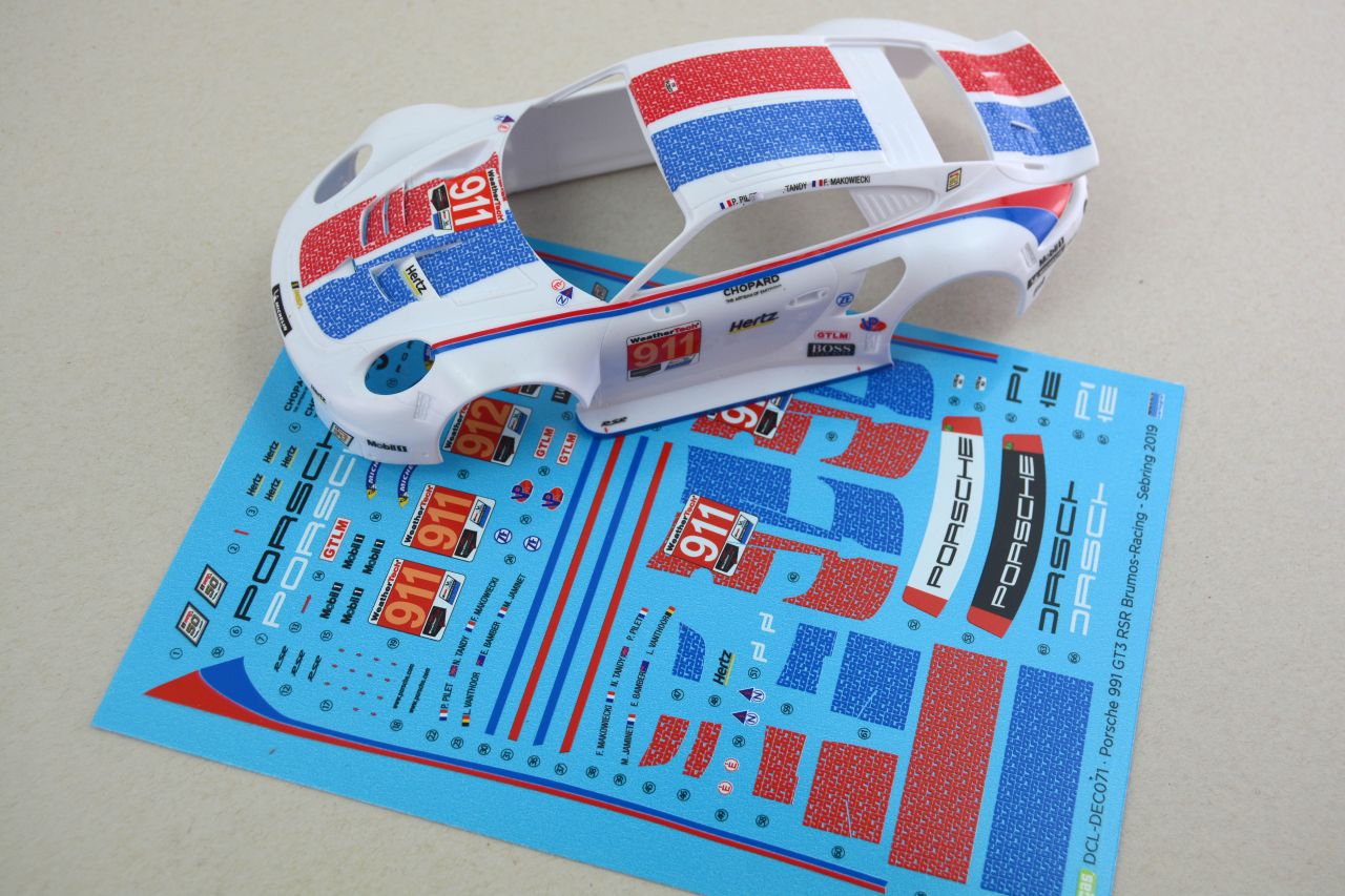 Decalcas DEC071 Porsche 911 991 GT3 RSR Team Porsche GT sponsored by Brumos-Racing-Look - 2019