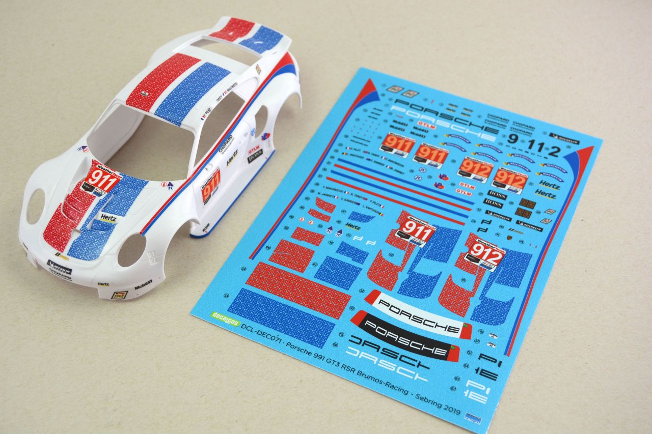 Decalcas DEC071 Porsche 911 991 GT3 RSR Team Porsche GT sponsored by Brumos-Racing-Look - 2019