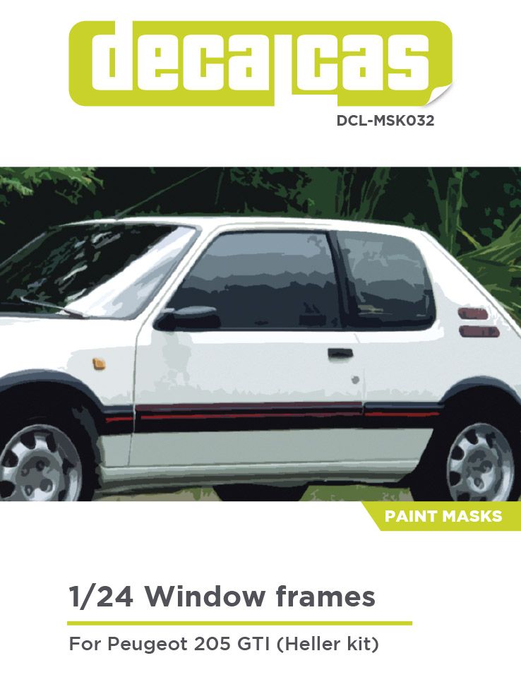 Decalcas MSK032 Peugeot 205 GTI - Window frames masks