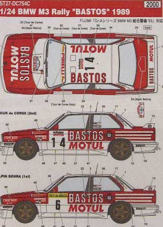 Studio27 DC0754C BMW M3 BASTOS CORSE 1989
