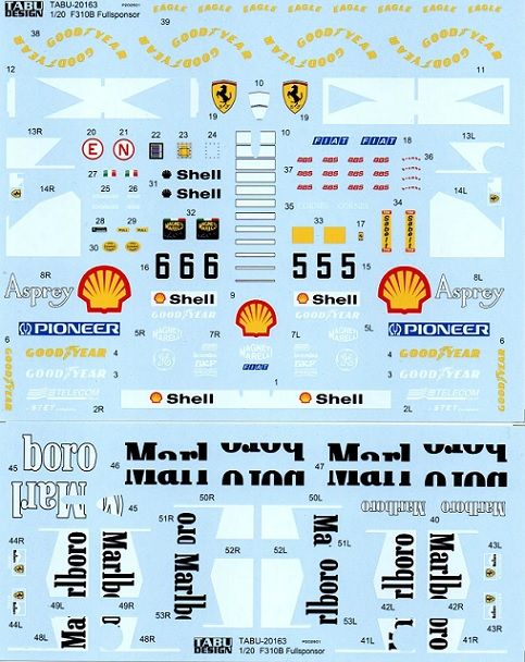 Tabu Design 20163 FERRARI F310B FULL SPONSOR
