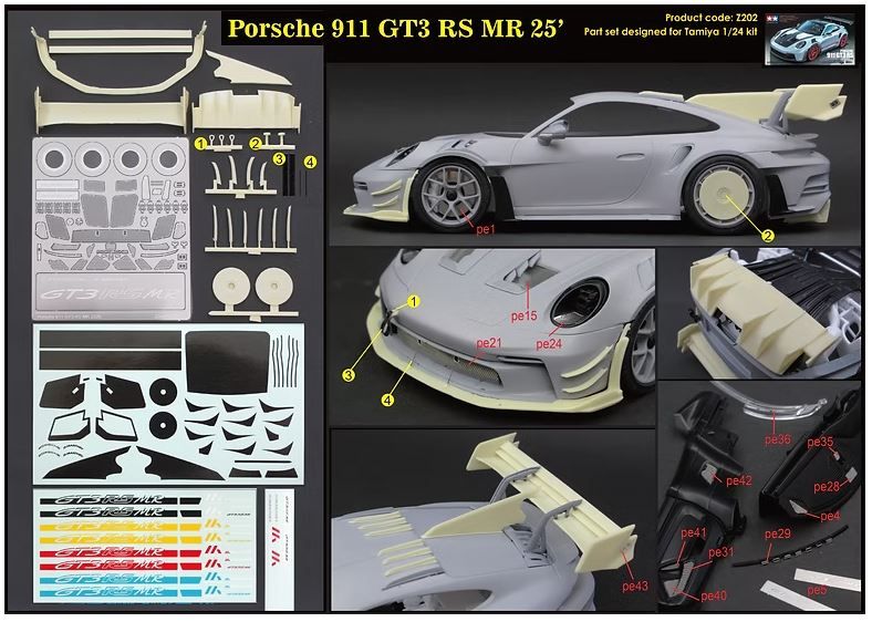 ZoomOn Z202A Porsche 911 GT3 RS MR 25' part set