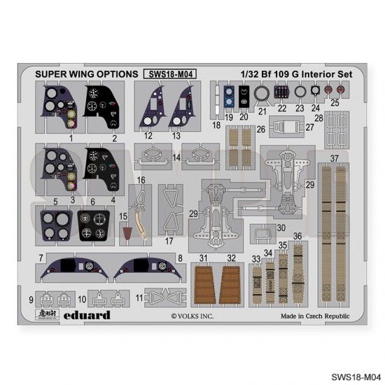 Zoukei-Mura SWS18-M04 Messerschmitt Bf 109 G-14-U4 Erich Hartmann Interior Detail Set