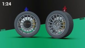KMP Scalemodels TK24284 Toyota Yaris Rally1 Tarmac Wheels ans Suspensions Set