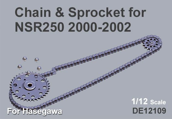 Fat Frog DE12109 NSR250 '2000-02 Chain & Sprocket set (Hasegawa)