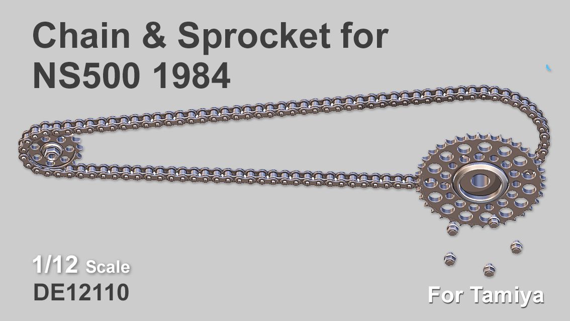 Fat Frog DE12110 NS500 1984 Chain & Sprocket set (Tamiya)