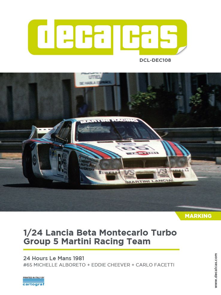 Decalcas DEC108 Lancia Beta Montecarlo Turbo Group 5 Team Martini Racing - 1981