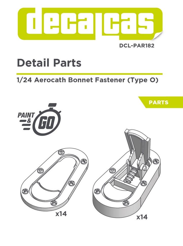 Decalcas PAR182 Aerocath oval bonnet fastener