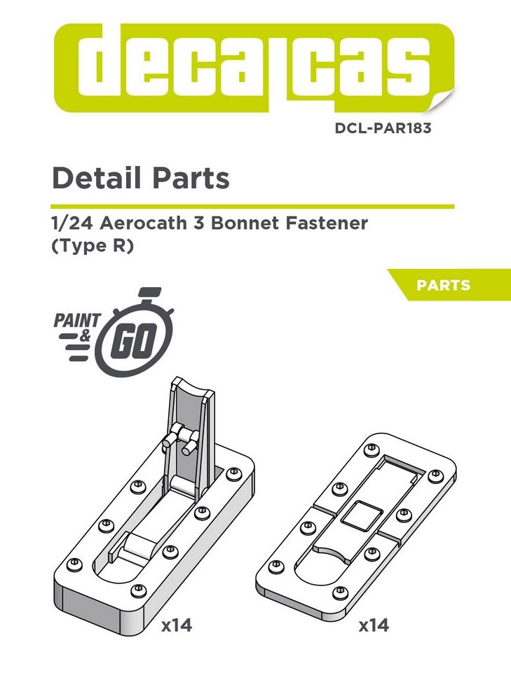 Decalcas PAR183 Aerocath 3 rectangular bonnet fastener