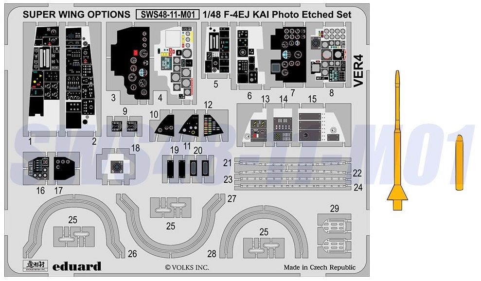 Zoukei-Mura SWS4811-M01 F-4 Phantom II EJ KAI Photo Etched Set