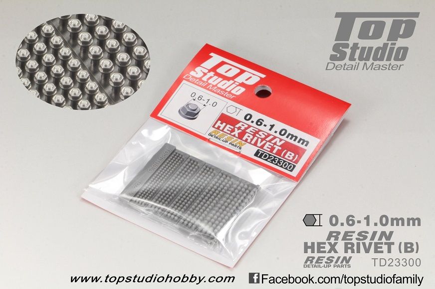 Top Studio TD23300 0.6-1.0mm Resin hex rivet B