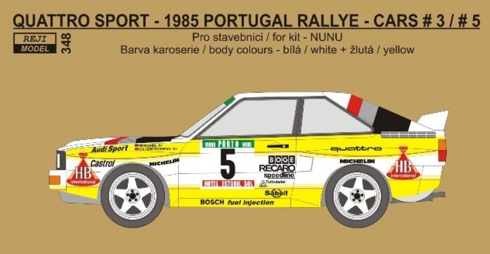 Reji 00348 AUDI QUATTRO SPORT 1985 RALLYE PORTUGAL BLOMQVIST-RÖHRL