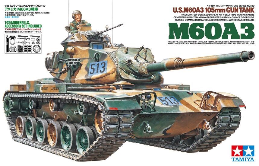 Tamiya 35140 U.S. M60A3 105mm Gun Tank