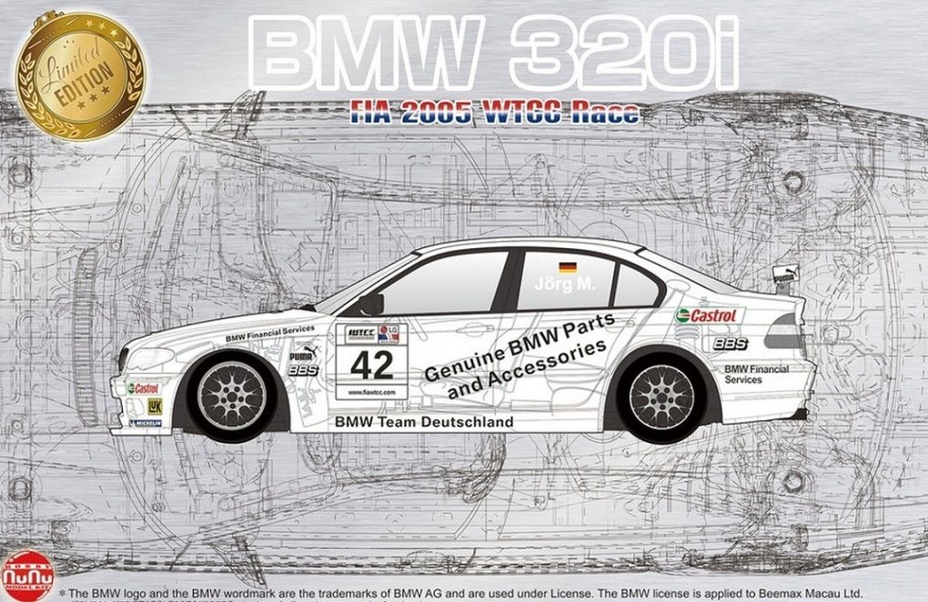 NuNu Model Kit PN24047 BMW 320I 2005 E46 WTCC RACE OF FRANCE WINNER