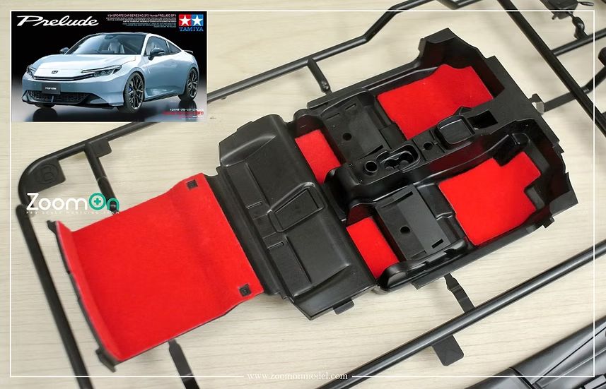 ZoomOn ZC023-BL-BK Carpet set - Honda Prelude (BF1) - Grid Pattern - Blue/Black