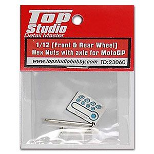 Top Studio TD23060 (Front and Rear Wheel) Hex Nuts with Axle for MotoGP