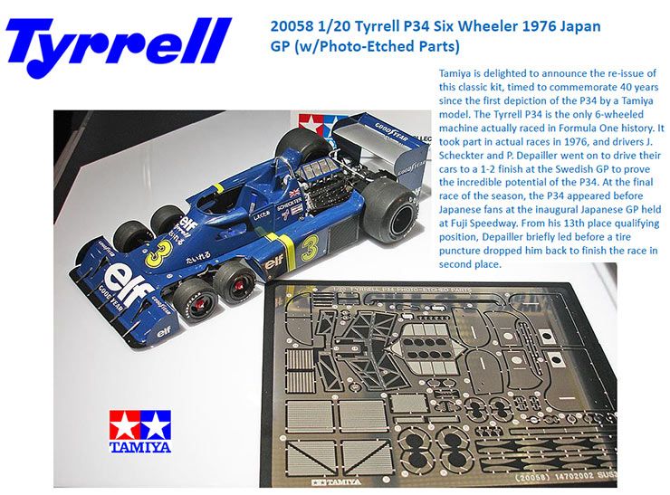 Tamiya 20058 Tyrell P34 1976 Japan GP with Photo-Etched Parts (Limited edition 50th Anniversary in 2107)